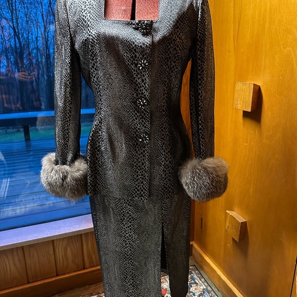 SOLINI New York Elegant Cache Evening Suit Snakeskin Black Metallic Silver 4 - Picture 6 of 16